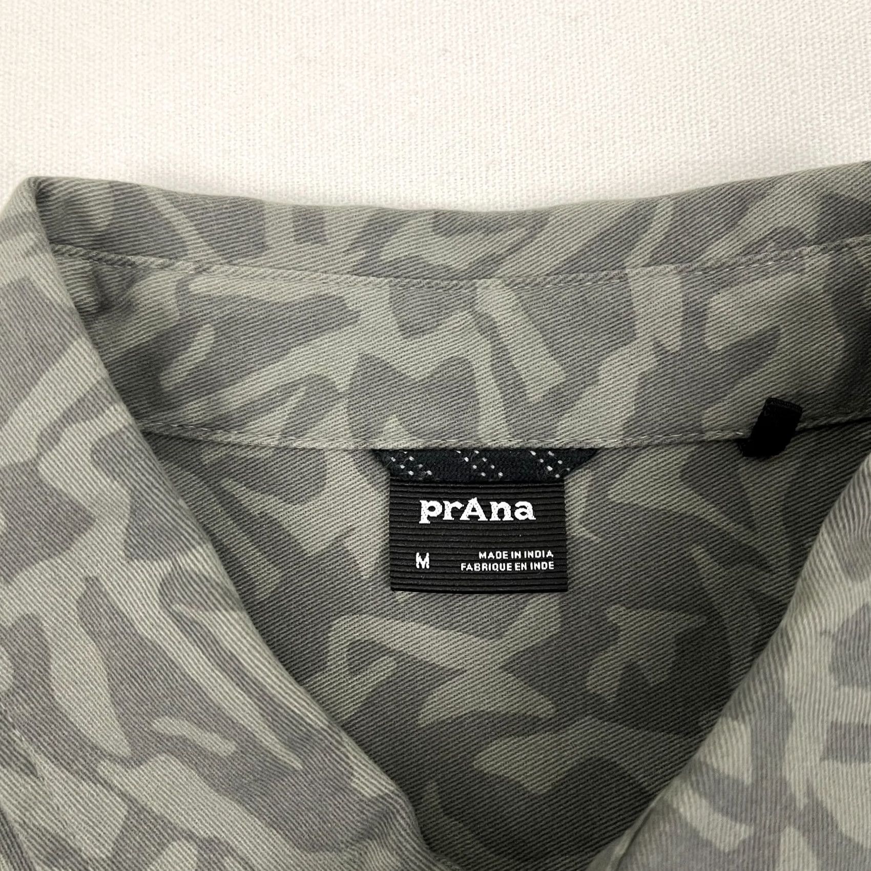 Prana Prana Arbored Shirt Mens M Gray Nori Freestyle Geo Canvas Hiking Casual Outdoors Shirt Size US M / EU 48-50 / 2 - 3 Thumbnail
