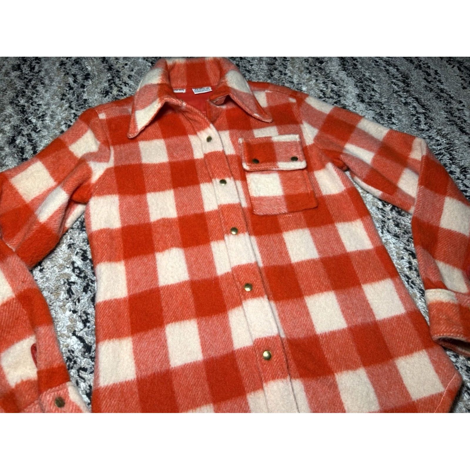 Vintage VINTAGE 60s 70s Flannel Red Checkered Buffalo Plaid Shacket Size 10 Wool Mohair Kristin International Shirt Mens Size L / US 10 / IT 46 - 4 Thumbnail