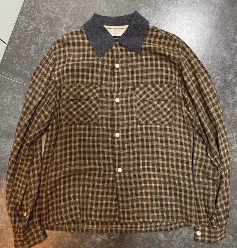 Undercover SizeOS plaid patched shirt