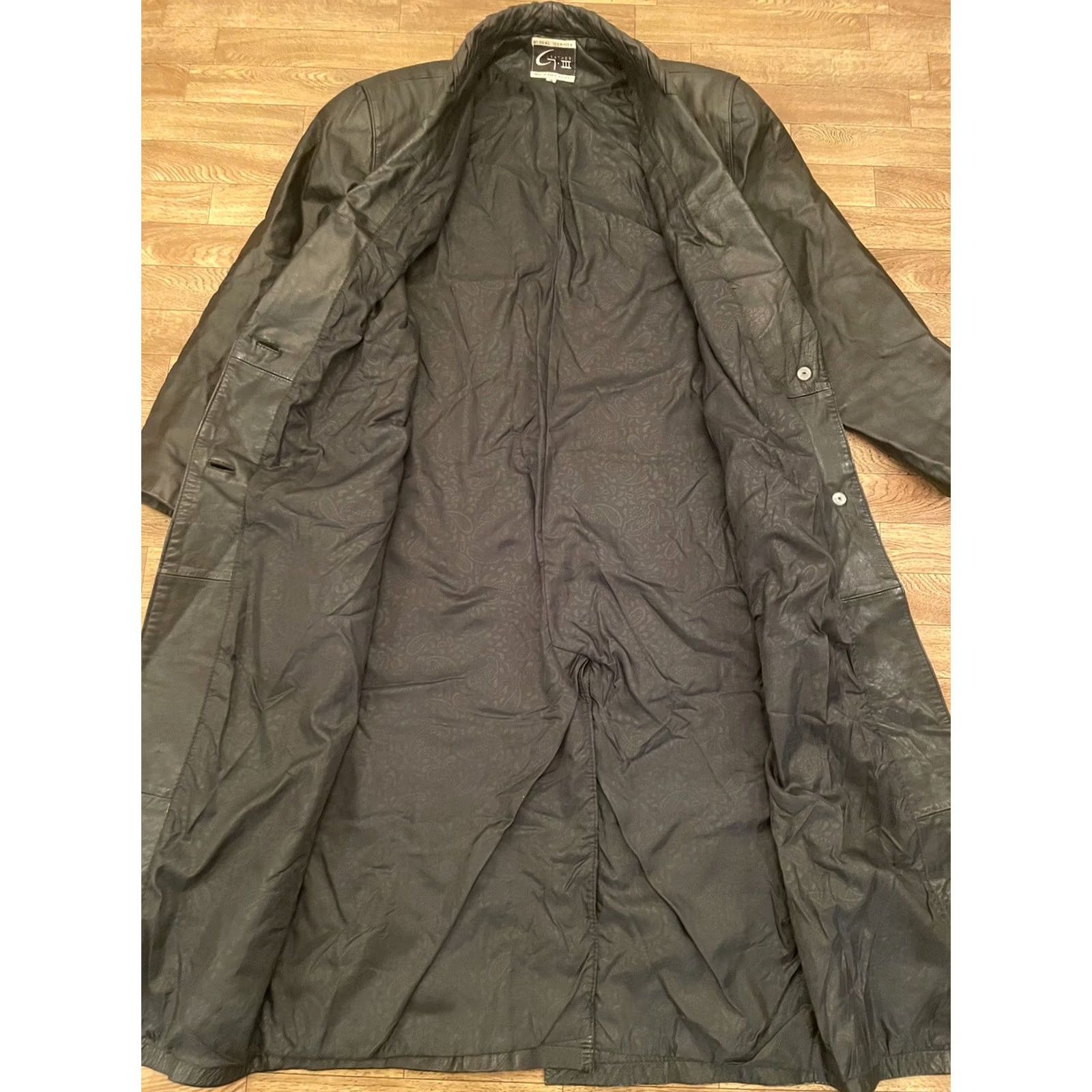 G-III G-III Women's Trench Coat Long Leather Black M Shirt? Size M / US 6-8 / IT 42-44 - 5 Thumbnail