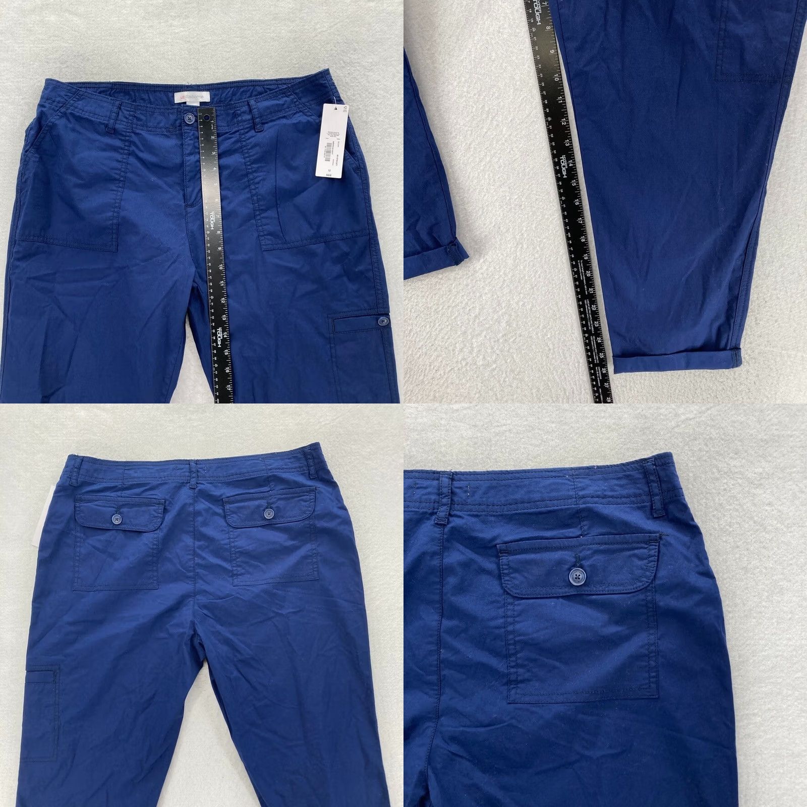 Liz Claiborne VINTAGE Liz Claiborne Pants Womens 6 Brown Women Navy Blue Stretch Fabric Tapered Leg Cuffed NWT Size 28" / US 6 / IT 42 - 8 Thumbnail