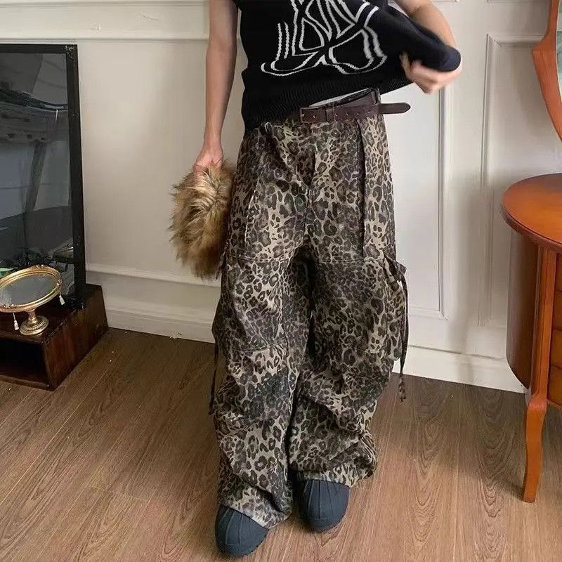 Japanese Brand × Jean Leopard Print High Street Hip Hop Loose Casual Pants Size US 30 / EU 46 - 5 Thumbnail