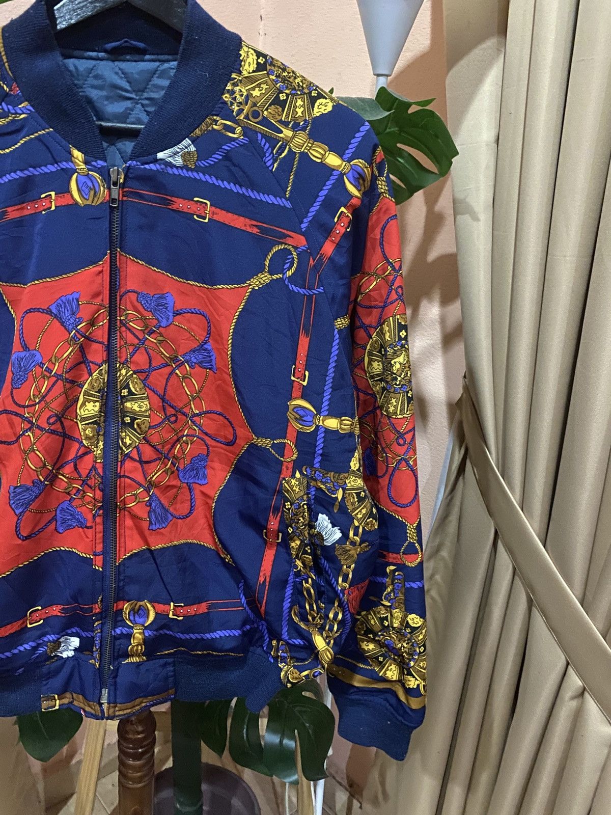 Japanese Brand Vintage SAFARIROOKIE Baroque Print Bomber Jacket Size US M / EU 48-50 / 2 - 4 Thumbnail