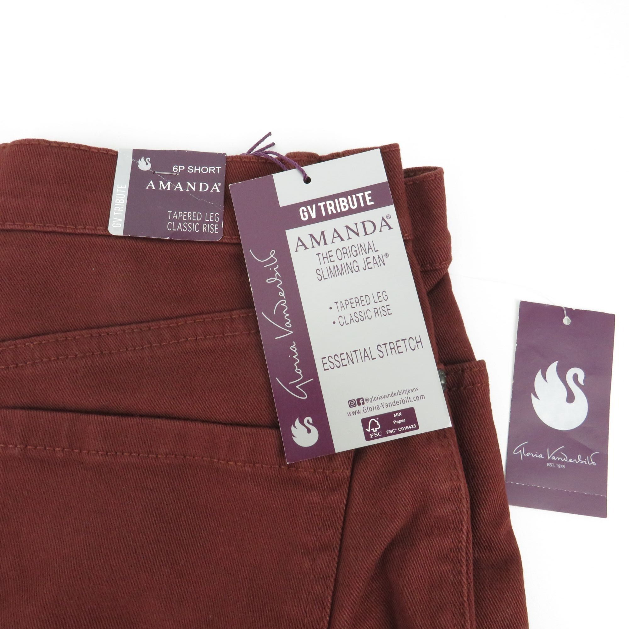 Gloria Vanderbilt Gloria Vanderbilt Amanda Tapered Leg Wine Jeans 6P Short New Size 28" / US 6 / IT 42 - 3 Thumbnail