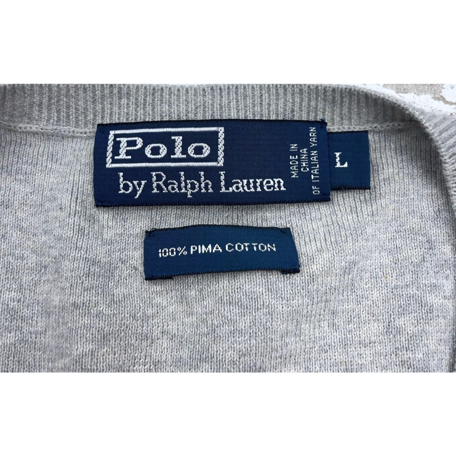 Polo Ralph Lauren Polo Ralph Lauren Sweater Vest Men L Gray Blue Pony Soft Pima Cotton Golf Knit Zipper Logo Embroidered Button Size US L / EU 52-54 / 3 - 3 Thumbnail