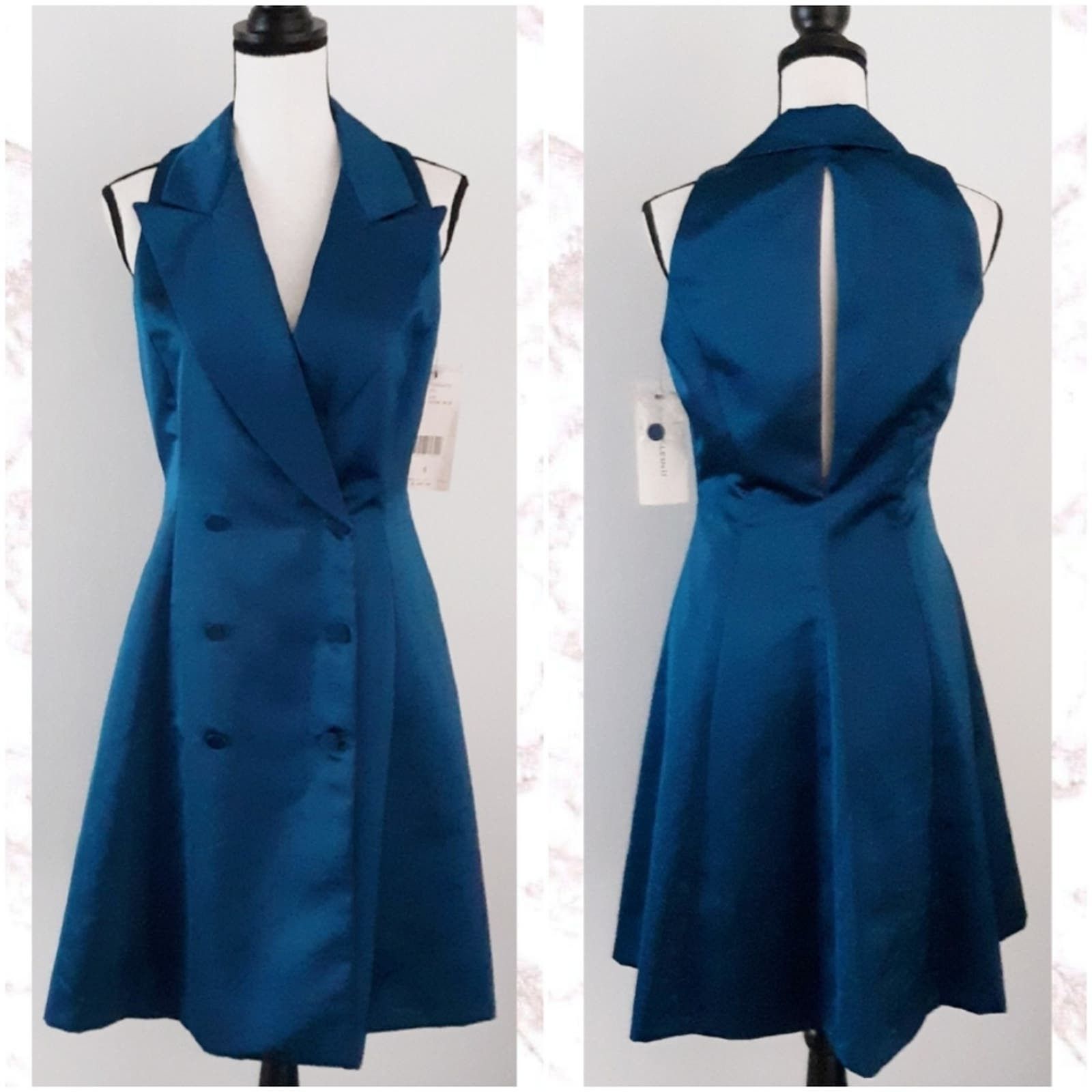 Image of Vintage NWT 90's VTG Anne Klein Ll Satin Dress in Blue, Women's (Size Small)