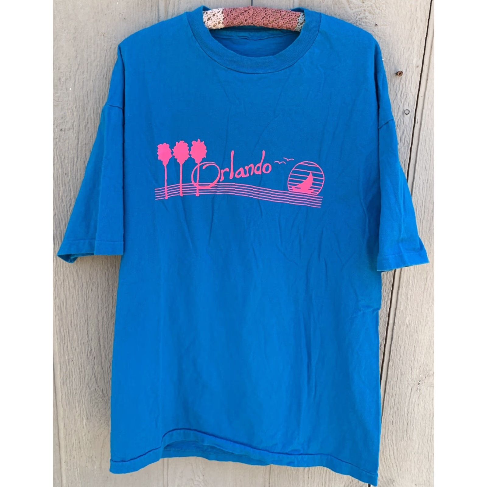 Pinko VINTAGE Orlando T Shirt Neon Pink Graphics Tee Single Stitch 80s 90s 2XL Blues? Size US XXL / EU 58 / 5 - 6 Thumbnail