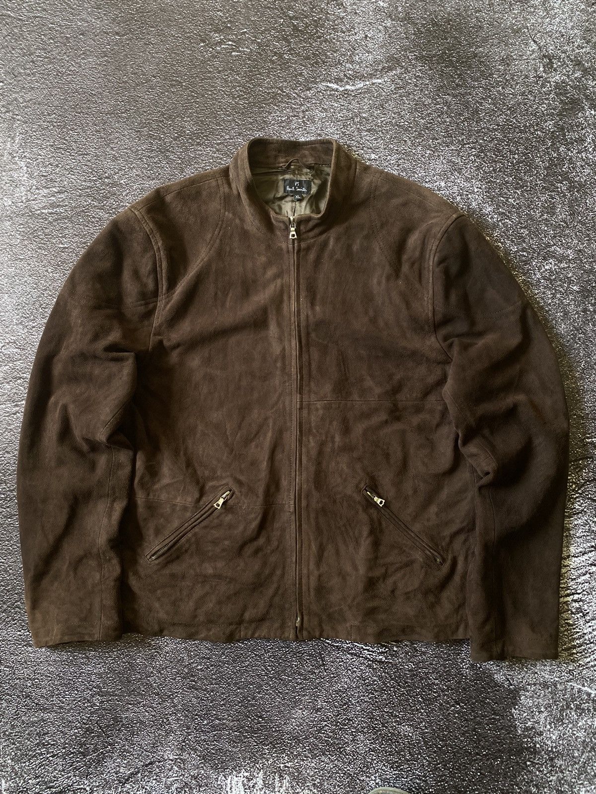 PAUL SMITH Size L Brown Black Tapestry Jacquard Wool Blend Hidden Snaps Coat