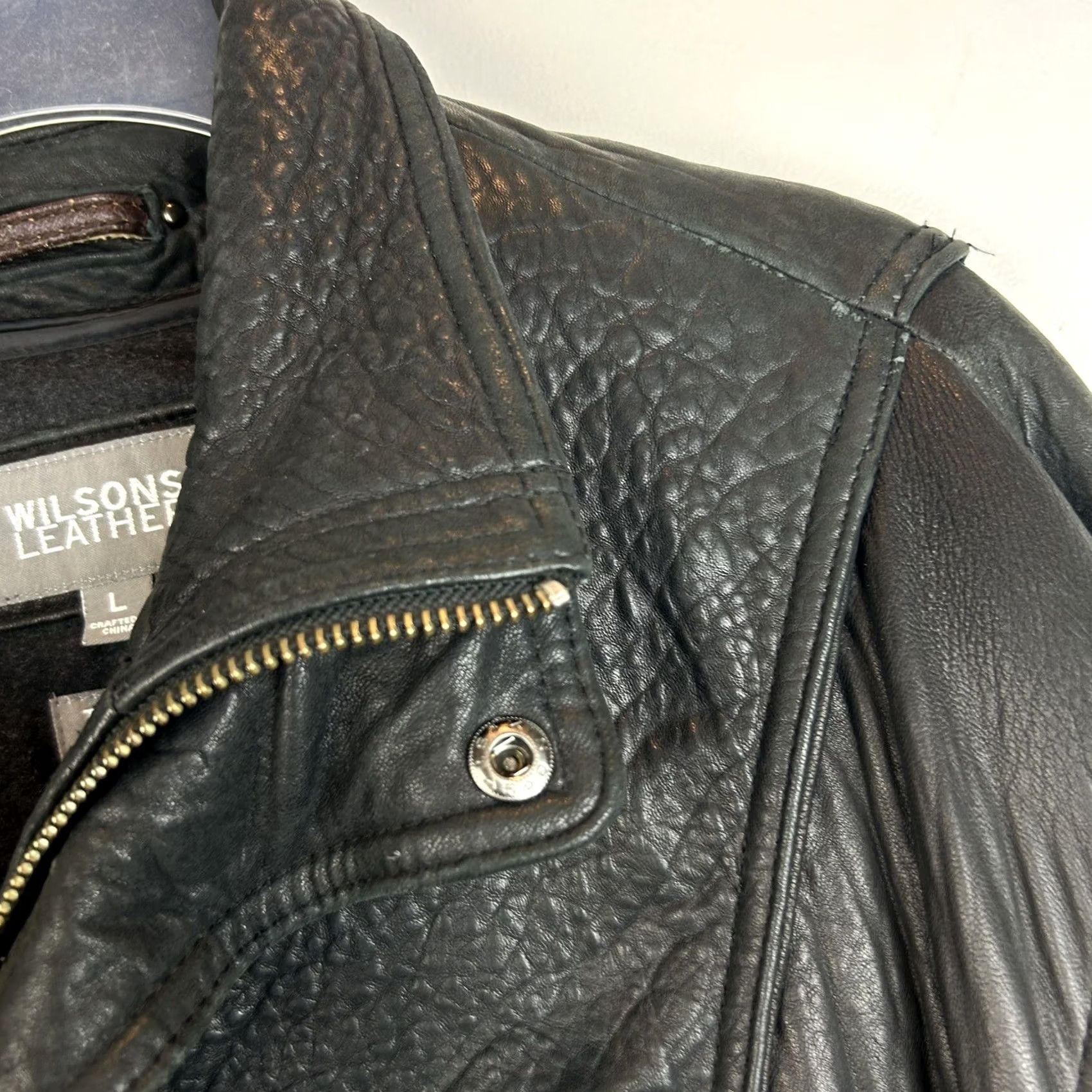 Vintage Vtg Wilsons Leather Bomber Jacket Mens L Leather Biker Style Zip Out Motorcycle Read Size US L / EU 52-54 / 3 - 4 Thumbnail