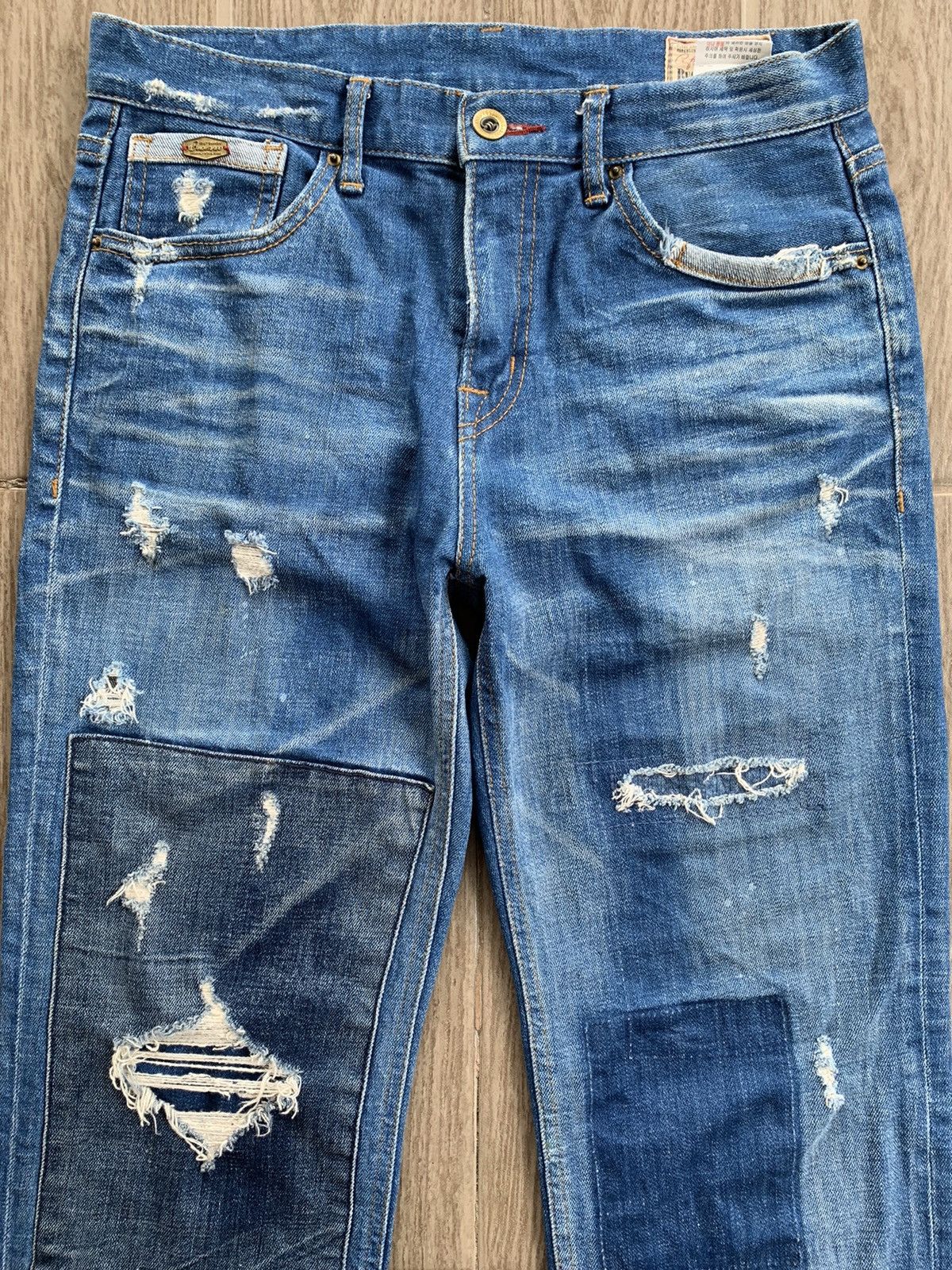 If Six Was Nine × Japanese Brand × Le Grande Bleu (L.G.B.) Japanese Brand Patchwork Distressed Denim Kurt Cobain style Size US 28 / EU 44 - 3 Thumbnail