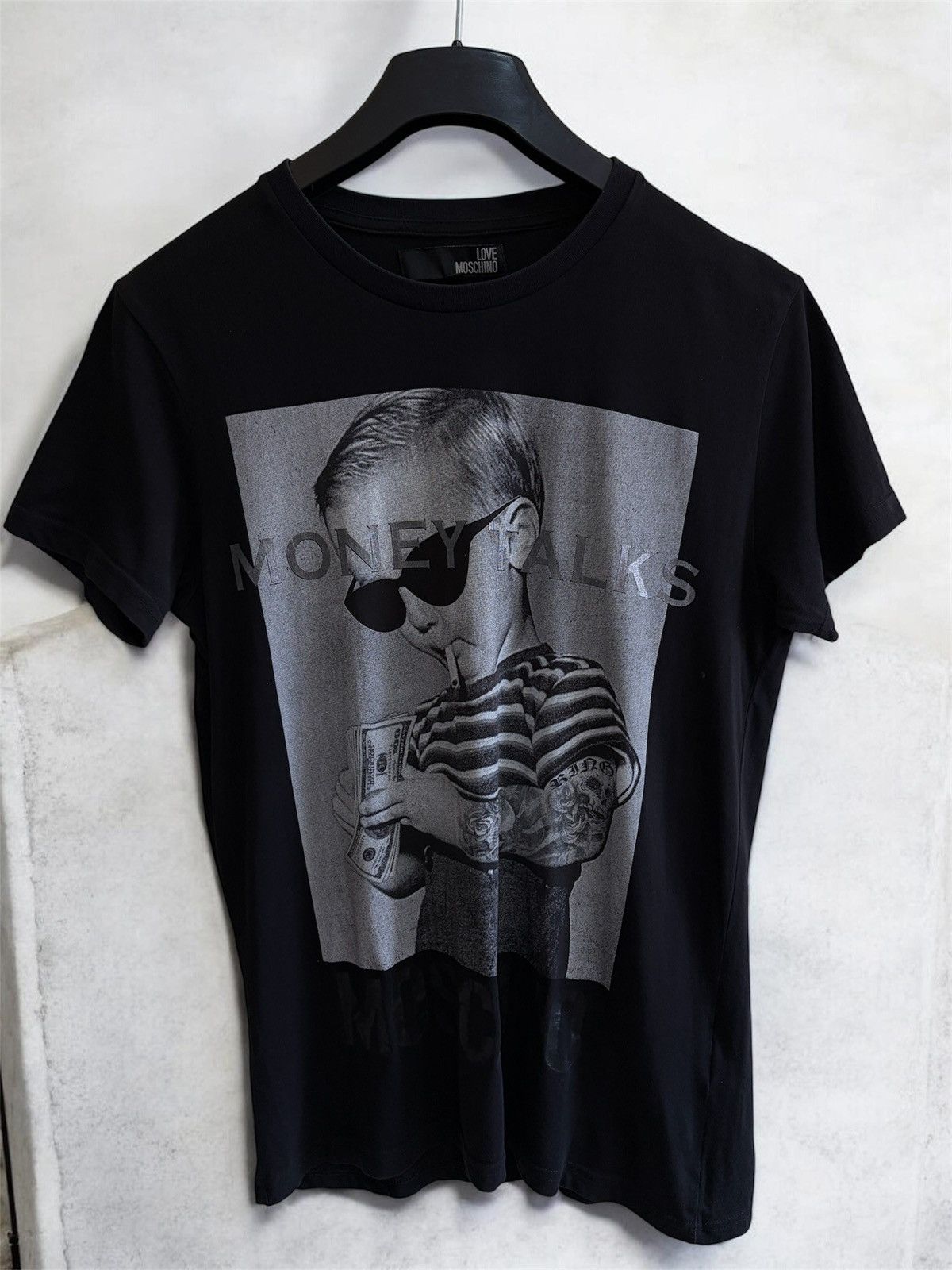 Moschino Love Moschino Money Talks Graphic T-Shirt Black M Size US M / EU 48-50 / 2 - 1 Thumbnail