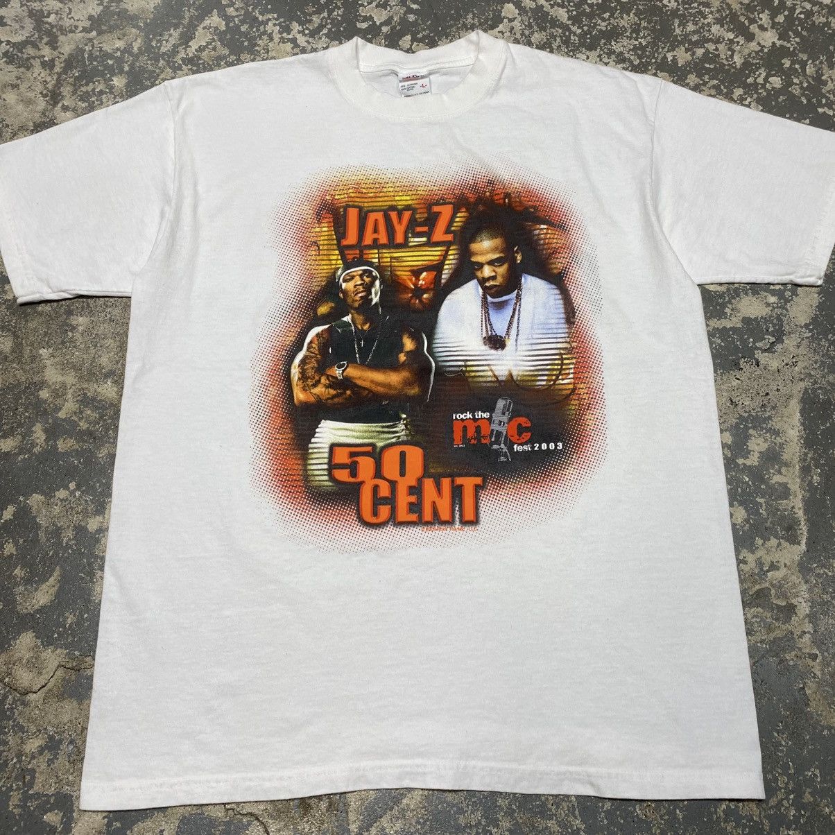 Rap Tees × Vintage Vintage Jay Z & 50 Cent Rock The Mic Fest Hip Hop Rap Tshirt Size US L / EU 52-54 / 3 - 11 Thumbnail