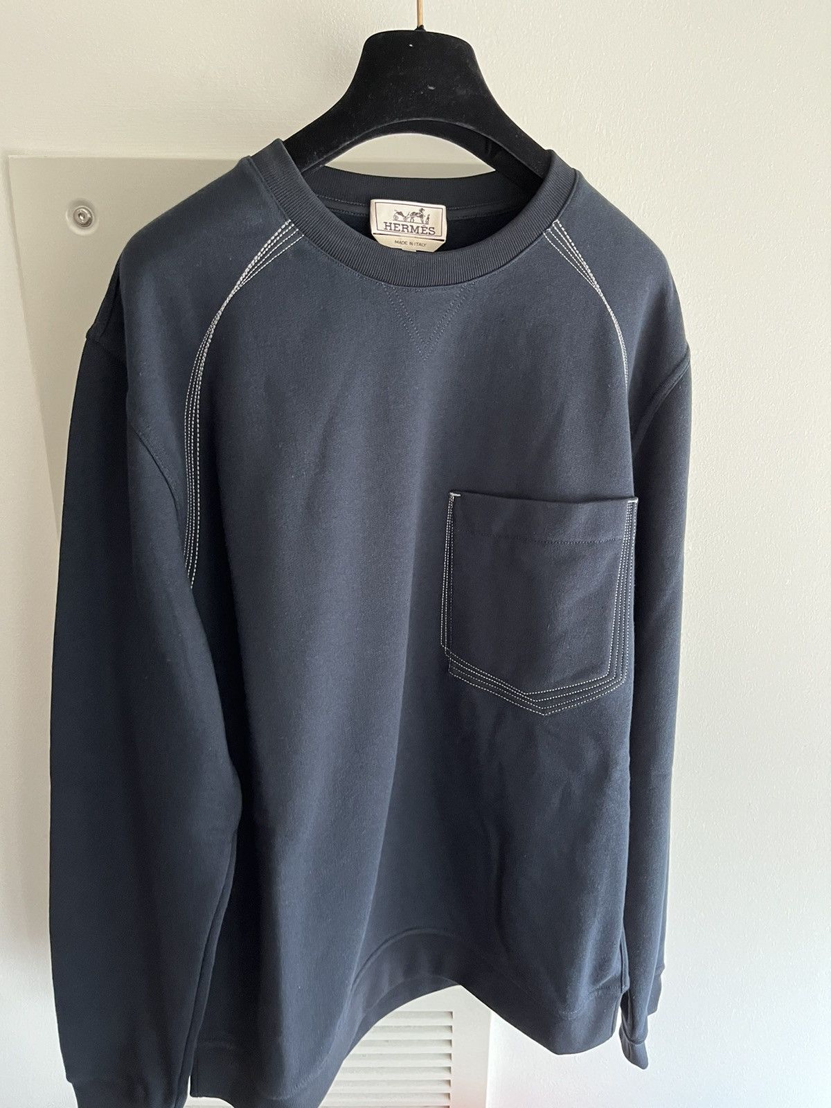 Hermes Hermes Super Runway Brand New Stitching Crewneck Sweatshirt Size US L / EU 52-54 / 3 - 12 Thumbnail