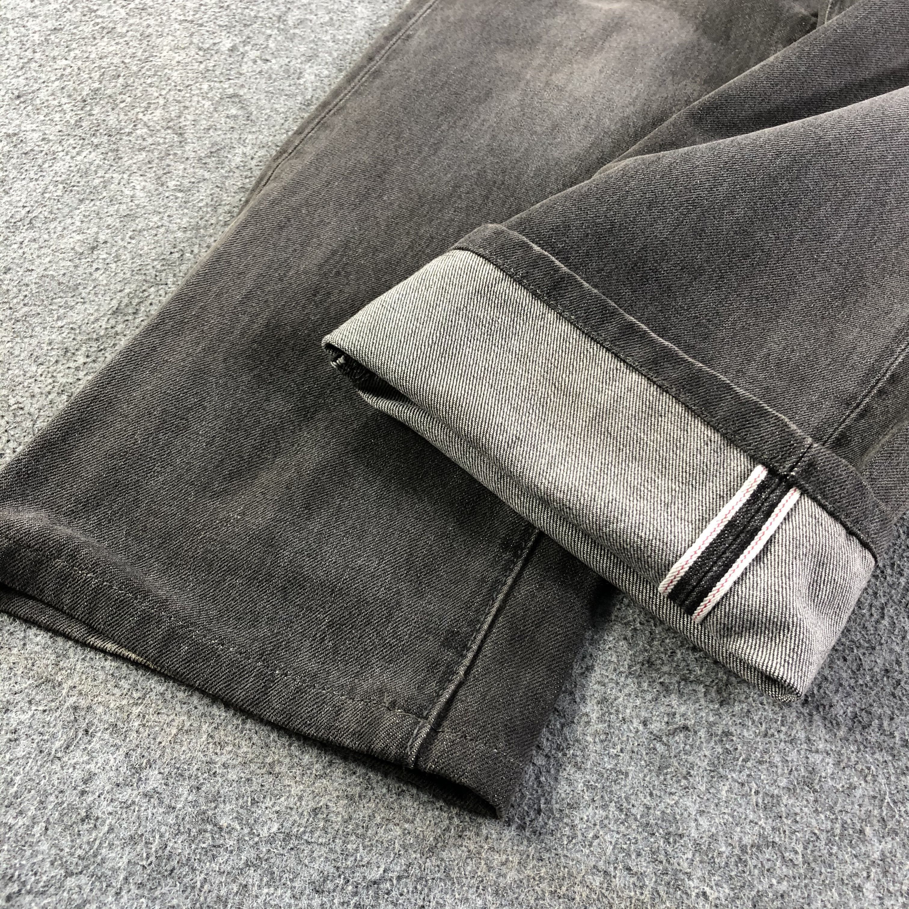 Japanese Brand Uniqlo Selvedge Jeans Faded Black Denim -J2796 Size US 35 - 5 Thumbnail