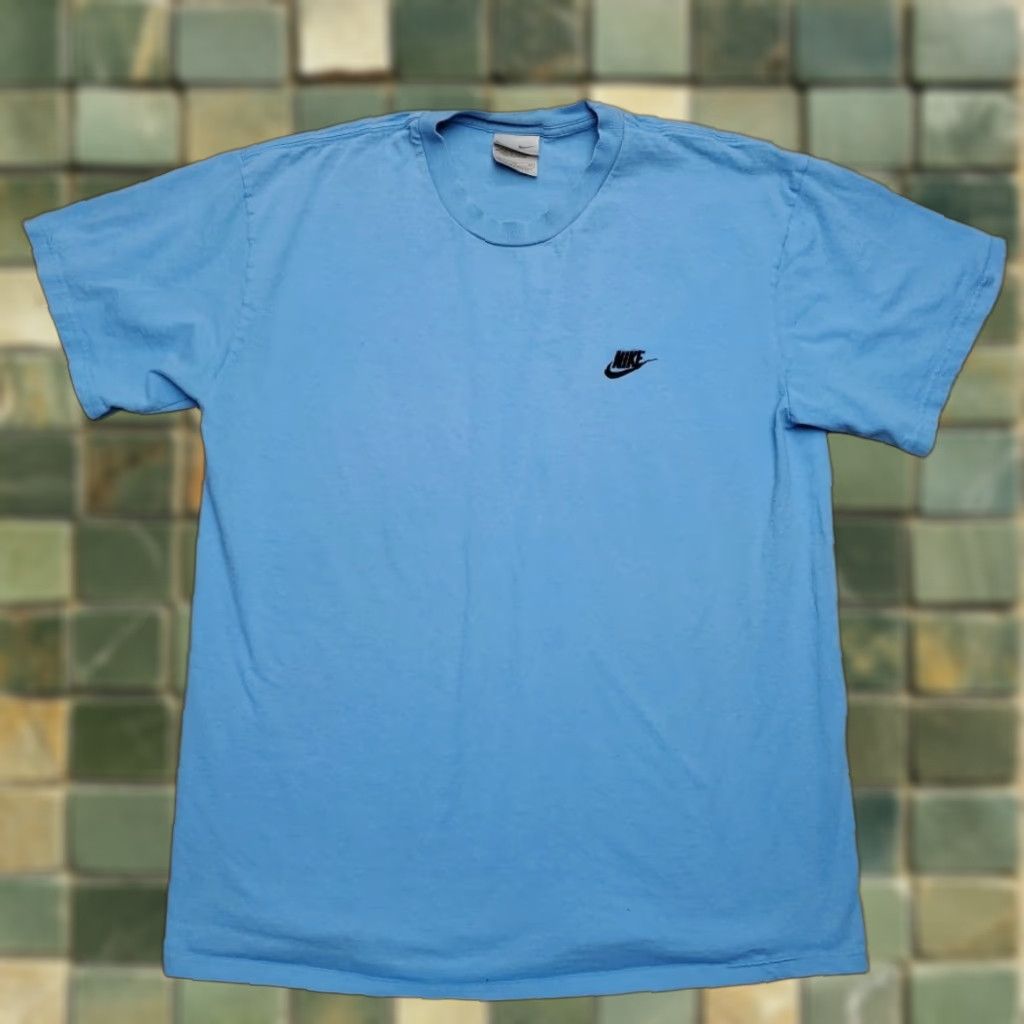 Nike VTG Nike Shirt Mens XL Blue Swoosh Logo Crewneck Tee Classic Casual Athletic Y2K Size US XL / EU 56 / 4 - 1 Thumbnail