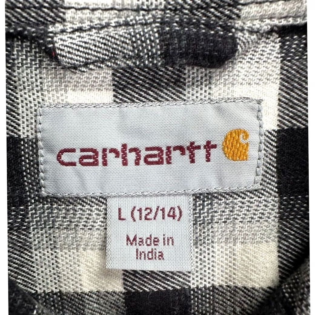 Carhartt VINTAGE Carhartt Shirt Womens Large Black Cream Plaid Flannel Button Up Pocket Stretch Size L / US 10 / IT 46 - 4 Thumbnail