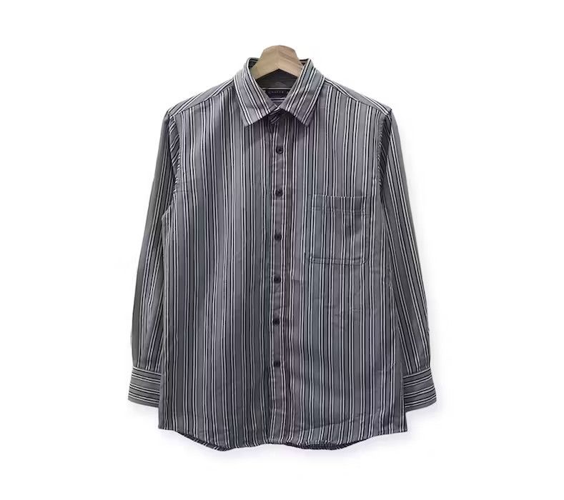 image of Macchio Stripe Design Flannel Shirt, Men's (Size Medium)
