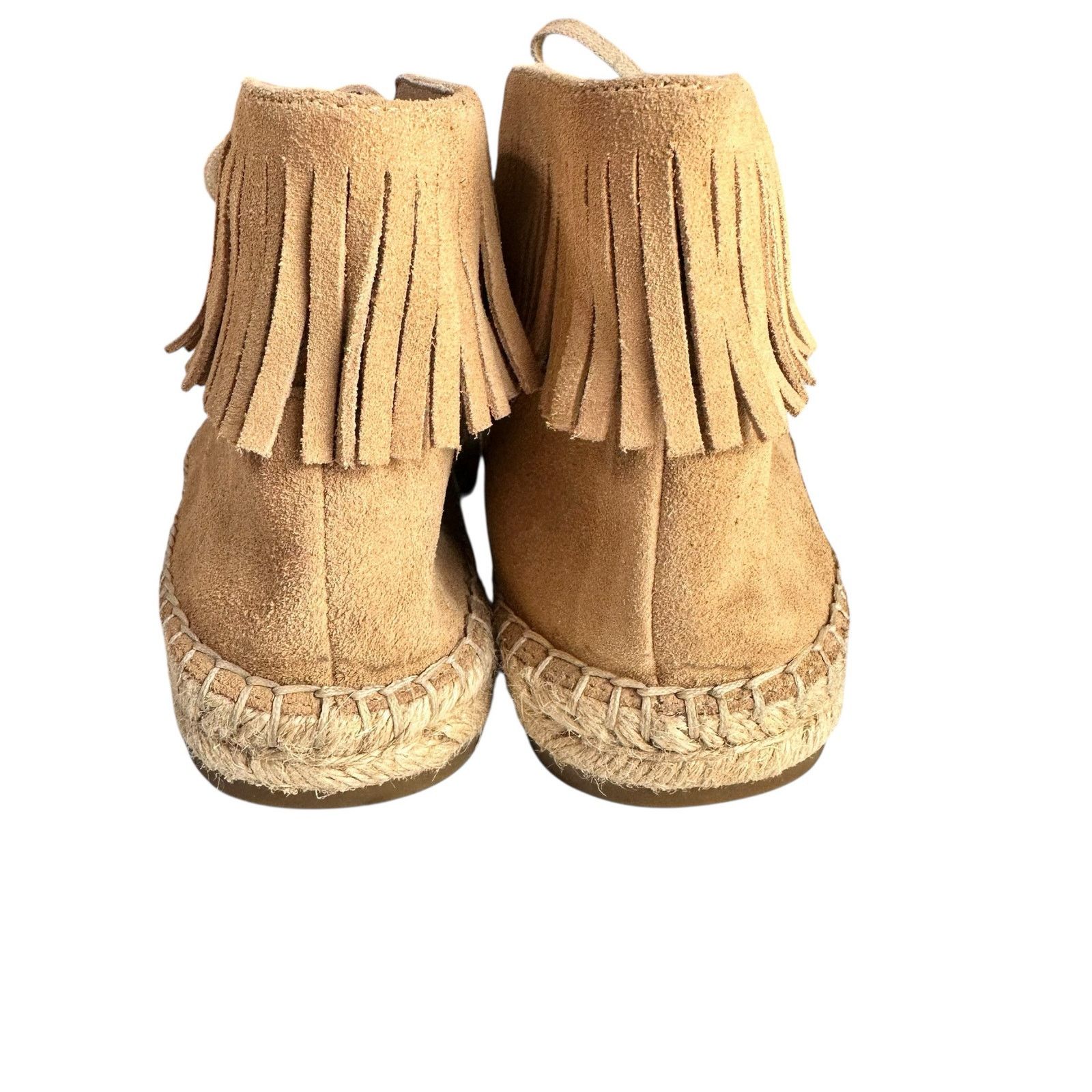 Joie Joie Genevieve Fringe Suede Espadrille Moccasin Boots 37.5 Size US 7 / IT 37 - 6 Thumbnail