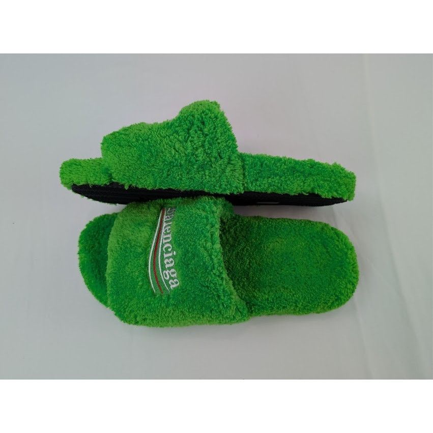 Balenciaga o1rshd1 Furry Political Campaign Slide Sandal in Apple Green Size US 9 / EU 42 - 1 Thumbnail