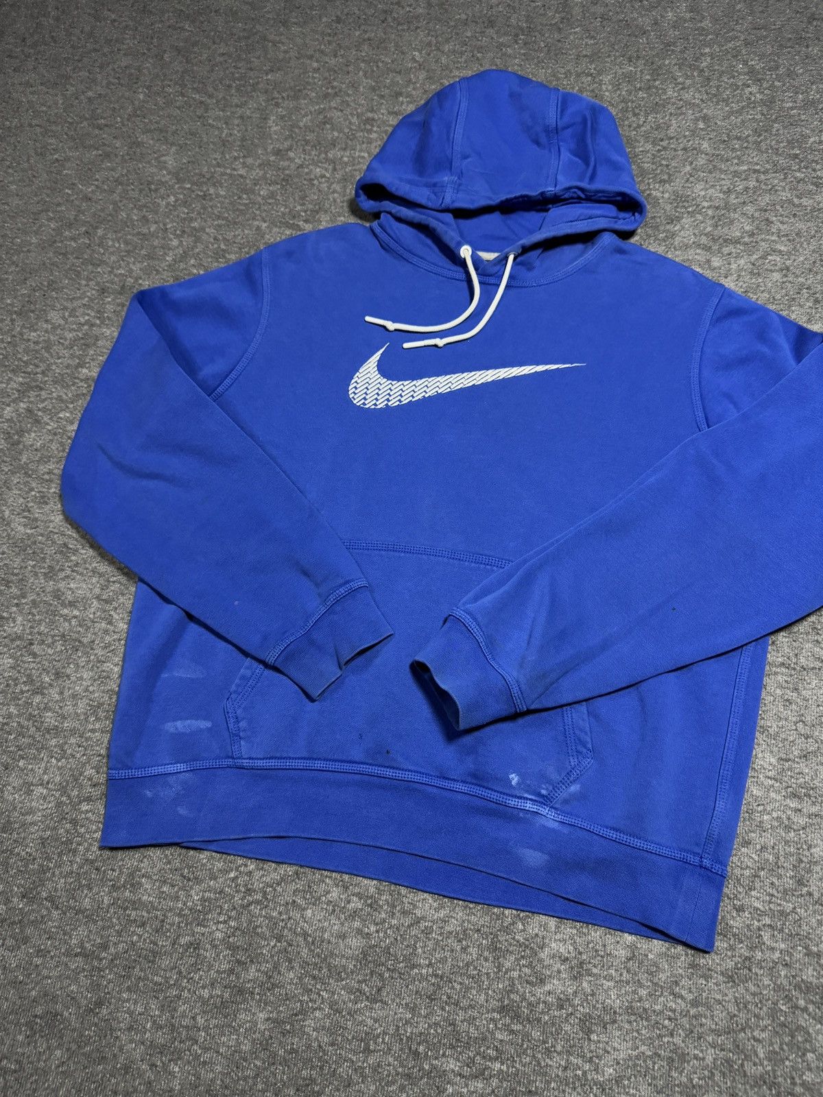 Nike Nike Hoodie Faded Big Swoosh Embroidered Large Blue Size L Size US L / EU 52-54 / 3 - 1 Thumbnail