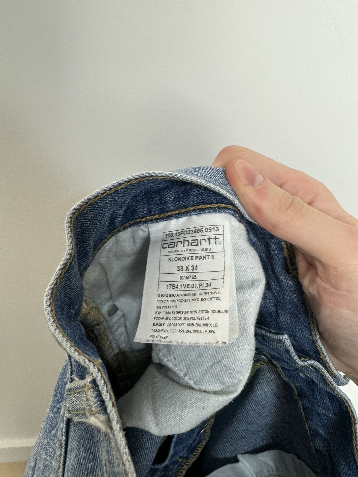 Carhartt Vintage Carhartt Klondike Pant light blue washed jeans Size US 33 - 15 Thumbnail
