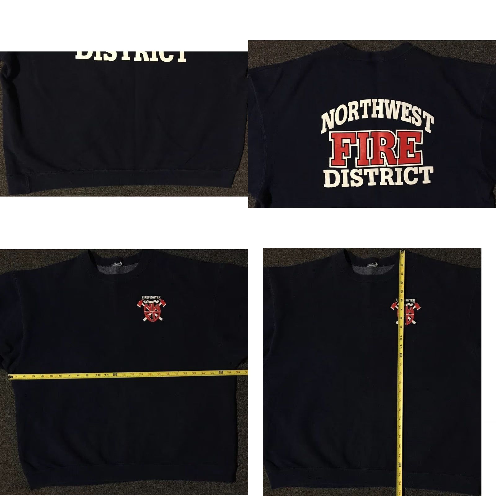 Vintage VINTAGE Northwest Fire Dept Faded Sweatshirt/Boxy XL Police Department Hoodie Men Blue 90s 80s Grunge Biker USA USA Size US XL / EU 56 / 4 - 8 Thumbnail