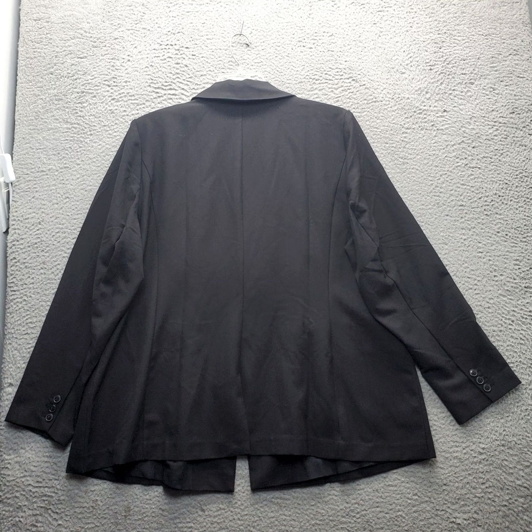 Vintage Lane Bryant Black Blazer Womens 22 Single Breasted Jetted Pockets Notch Lapel Size 3XL / US 20-22 - 2 Thumbnail