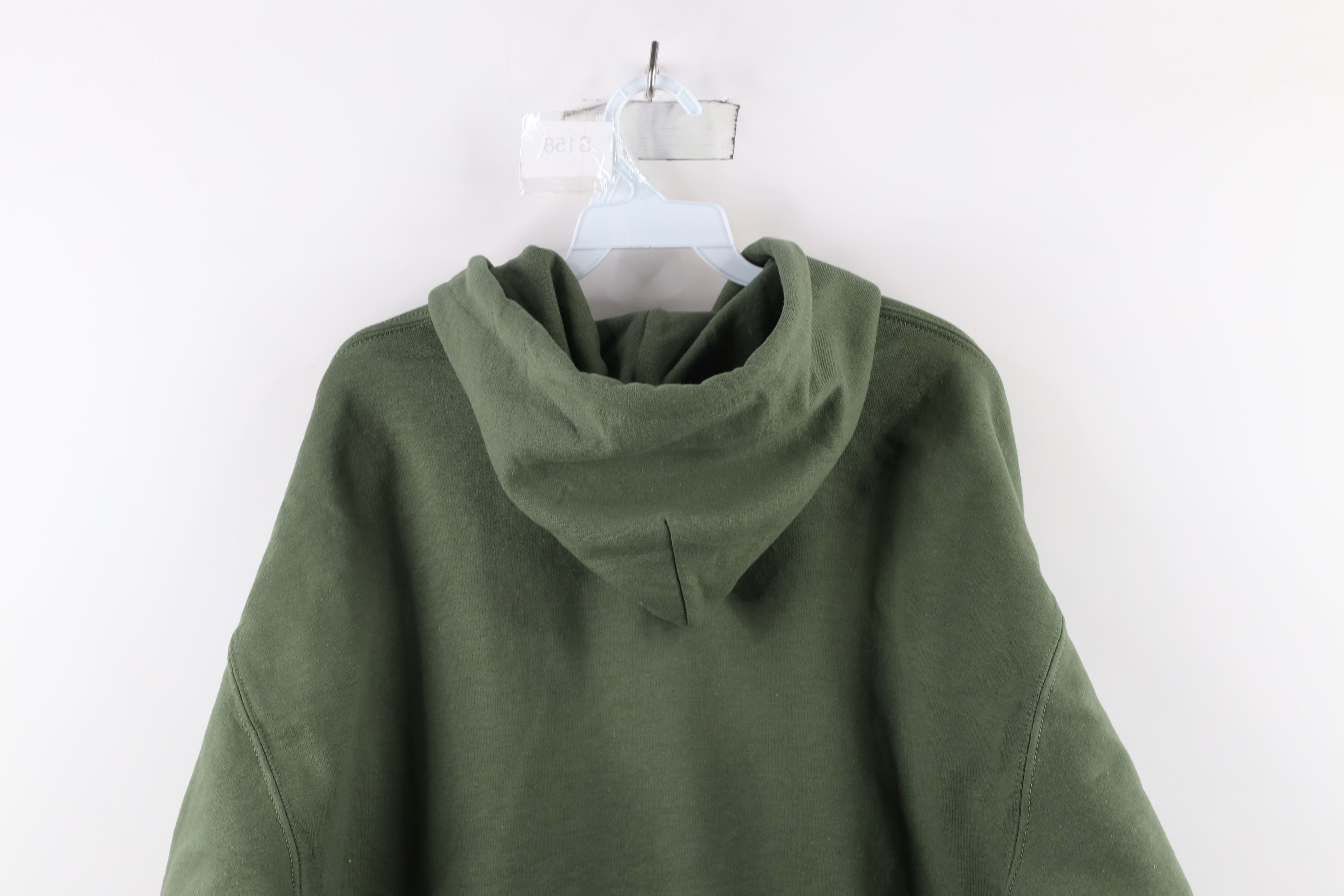 Vintage Vintage 90s Streetwear Blank Hoodie Sweatshirt Moss Green Size US L / EU 52-54 / 3 - 7 Thumbnail