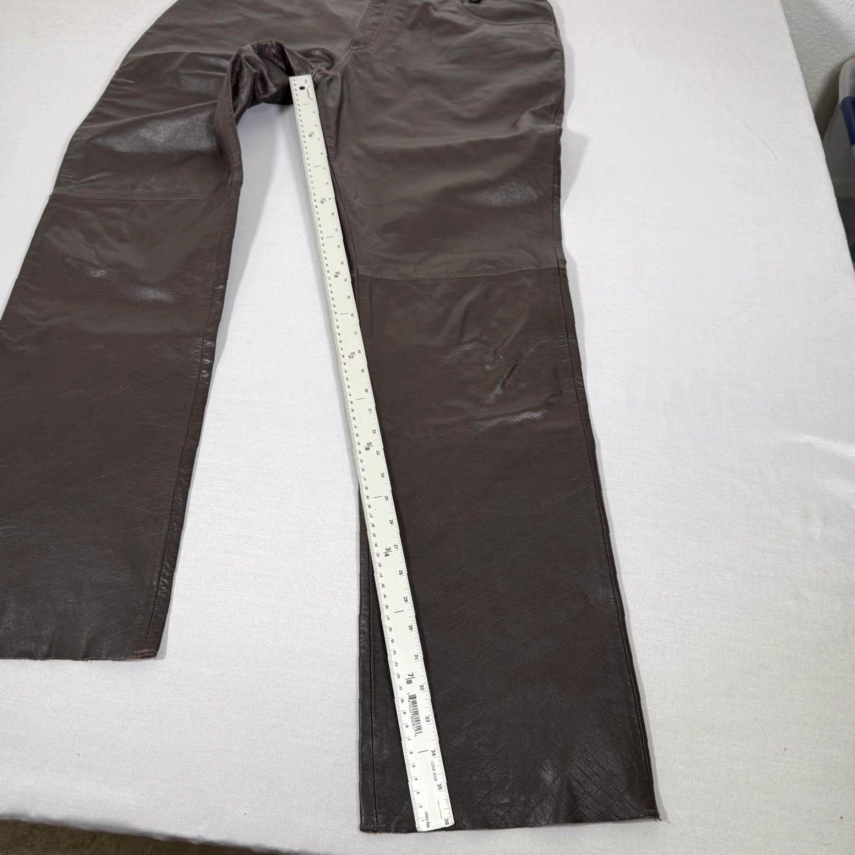 Vintage VINTAGE Wilsons Leather Pants Mens 38x36 Brown Bootcut Lined Motorcycle Biker Ride Leather Pants Mens Brown 90s Size US 38 / EU 54 - 3 Thumbnail