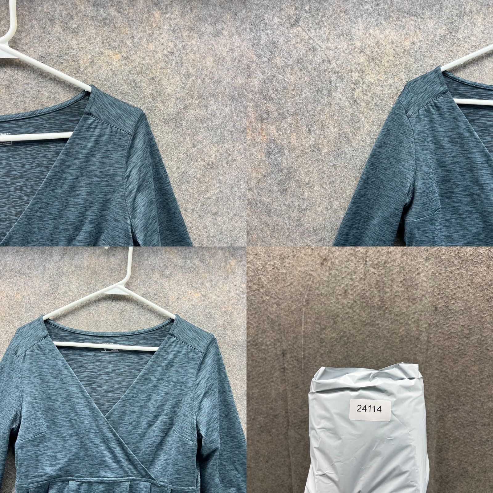 Eddie Bauer Eddie Bauer Shirt Dress Women Medium Heather Blue Dress Polyester Casual A-Line Knee Length Long Sleeve V-Neck Size M / US 6-8 / IT 42-44 - 8 Thumbnail