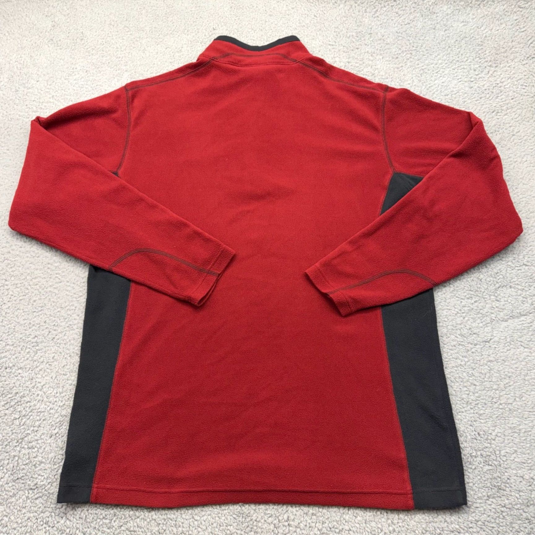 Vintage Columbia Mens Large Red/Blk Fleece Quarter Zip Pullover 1352471 Sweater Mock Neck Long Zip Cuff Logo Size US L / EU 52-54 / 3 - 2 Thumbnail