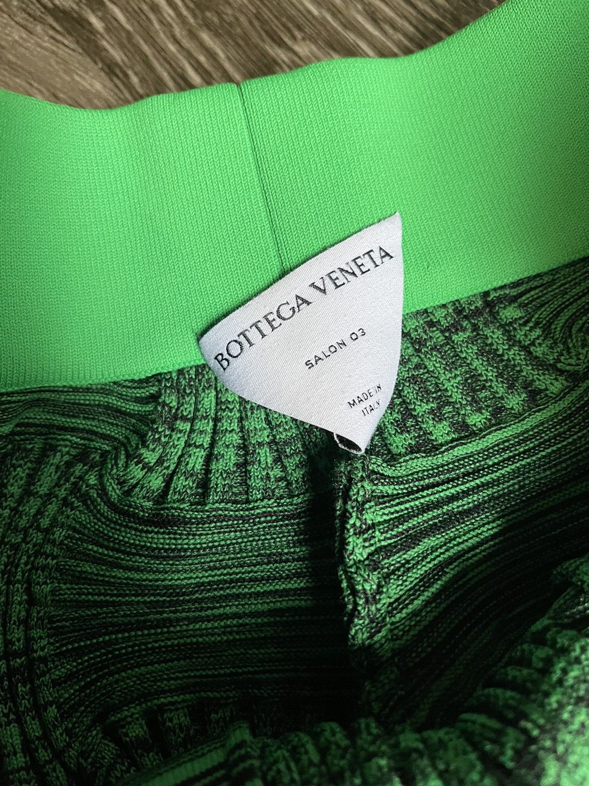 Bottega Veneta Bottega Veneta Intrecciato Mouliné Green Wavy Pants Size US 31 - 6 Thumbnail