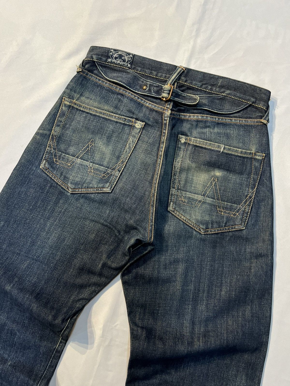 Evisu × Japanese Brand VINTAGE JAPANESSE BRAND EVISU DENIM BUCKLE DISTRESSED Size US 32 / EU 48 - 9 Thumbnail