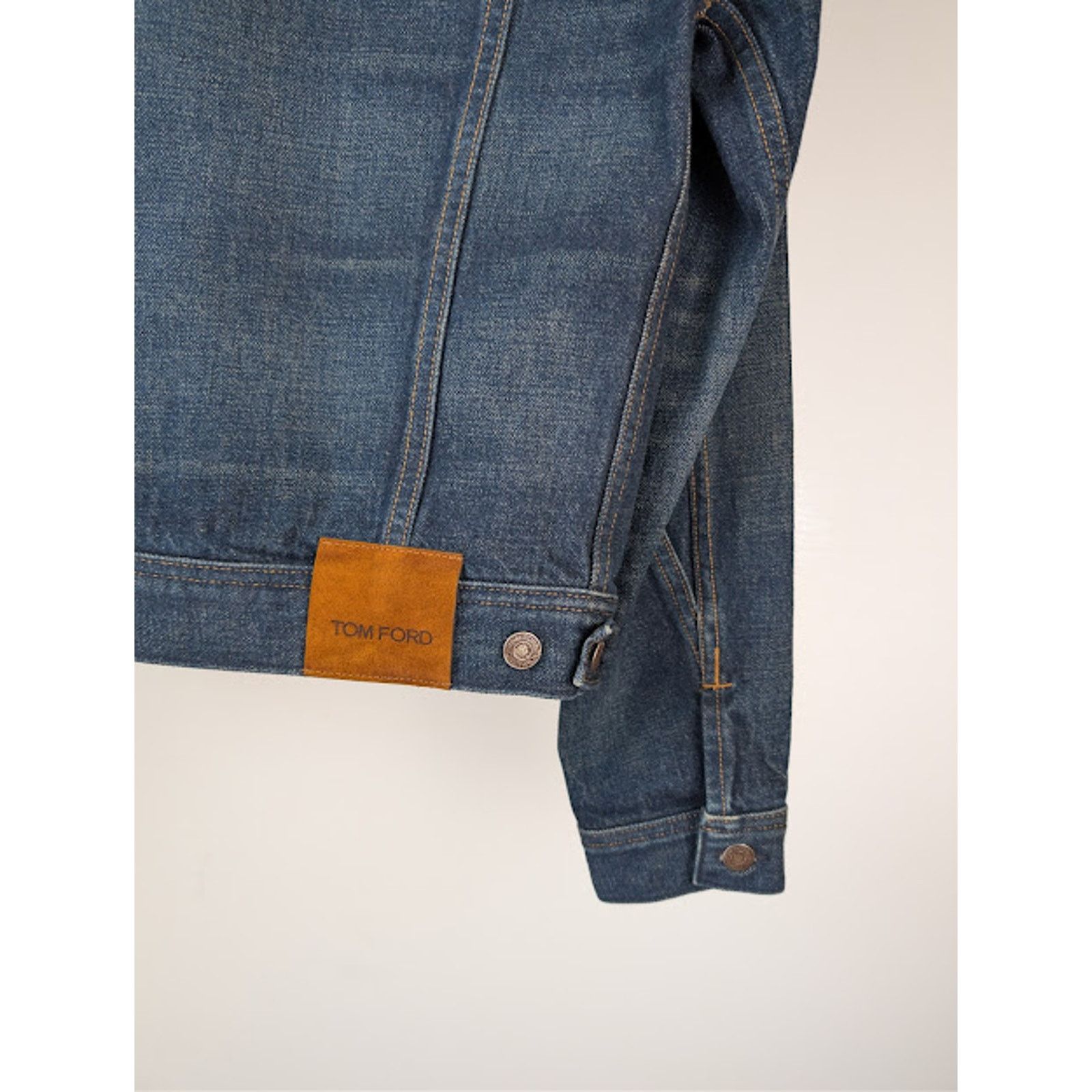 Tom Ford o1rshd1 Iconic Denim Jacket in Strong High / Low Blue Size US XL / EU 56 / 4 - 13 Thumbnail