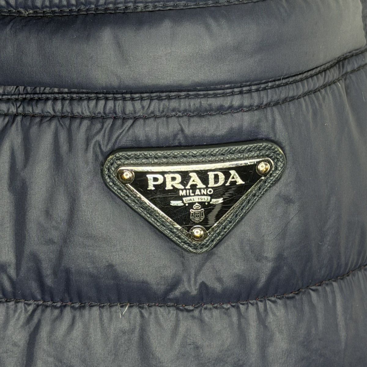 Prada Milano Puffer Down Jacket Re-Nylon Archive Navy
