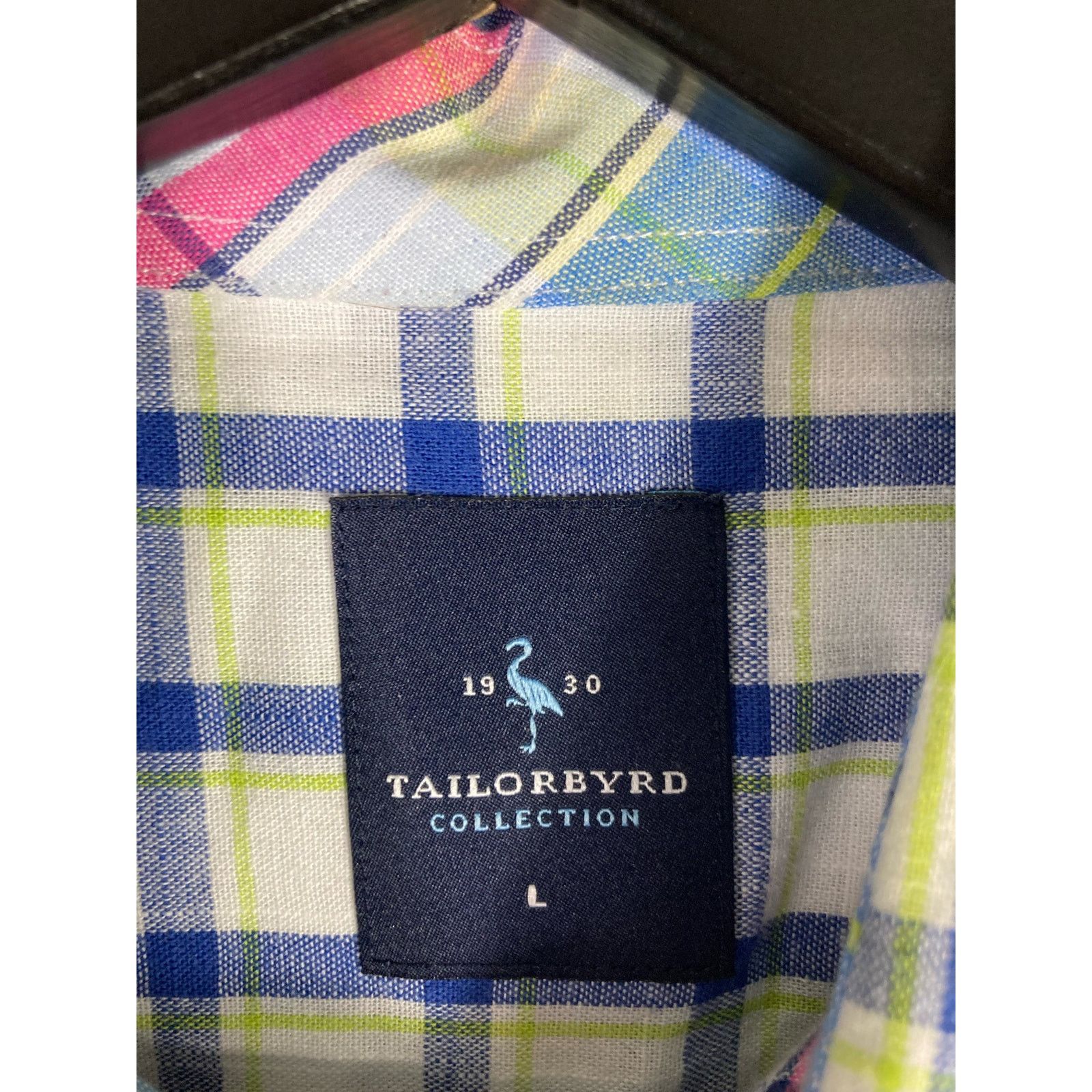 Tailorbyrd Tailorbyrd Men's Button Down Shirt White & Blue Plaid Size L Size US L / EU 52-54 / 3 - 3 Thumbnail