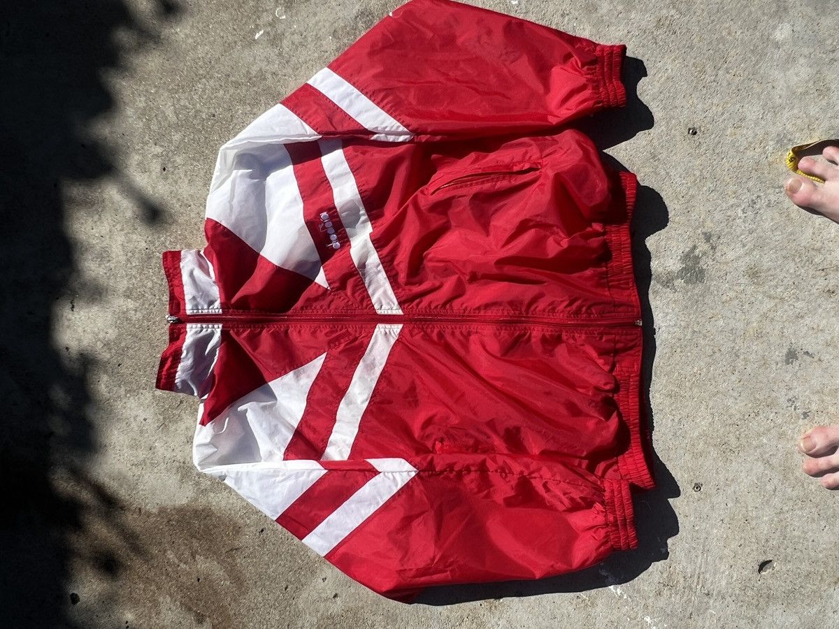 Diadora Red and White Diadora bomber Size US L / EU 52-54 / 3 - 3 Thumbnail