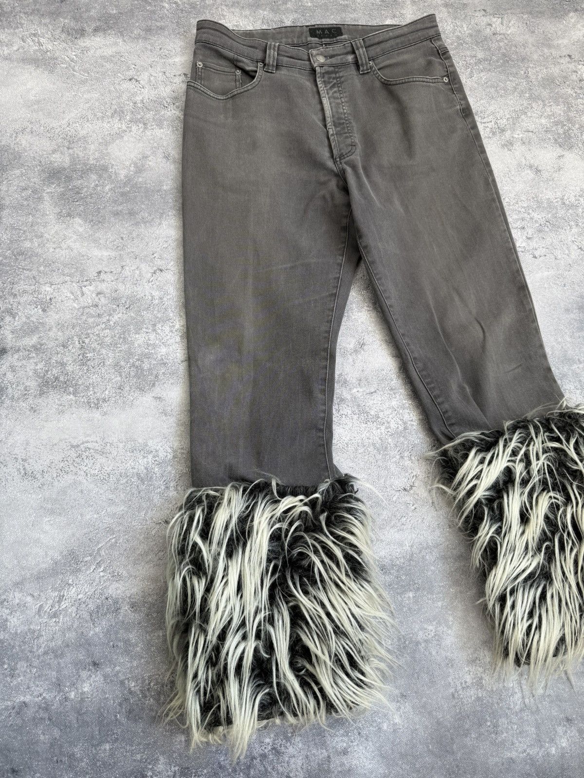 Hysteric Glamour VTG BALENCI X RICK OWENS STYLE MOHAUR FUR JEANS 90S Y2K Size US 32 / EU 48 - 6 Thumbnail