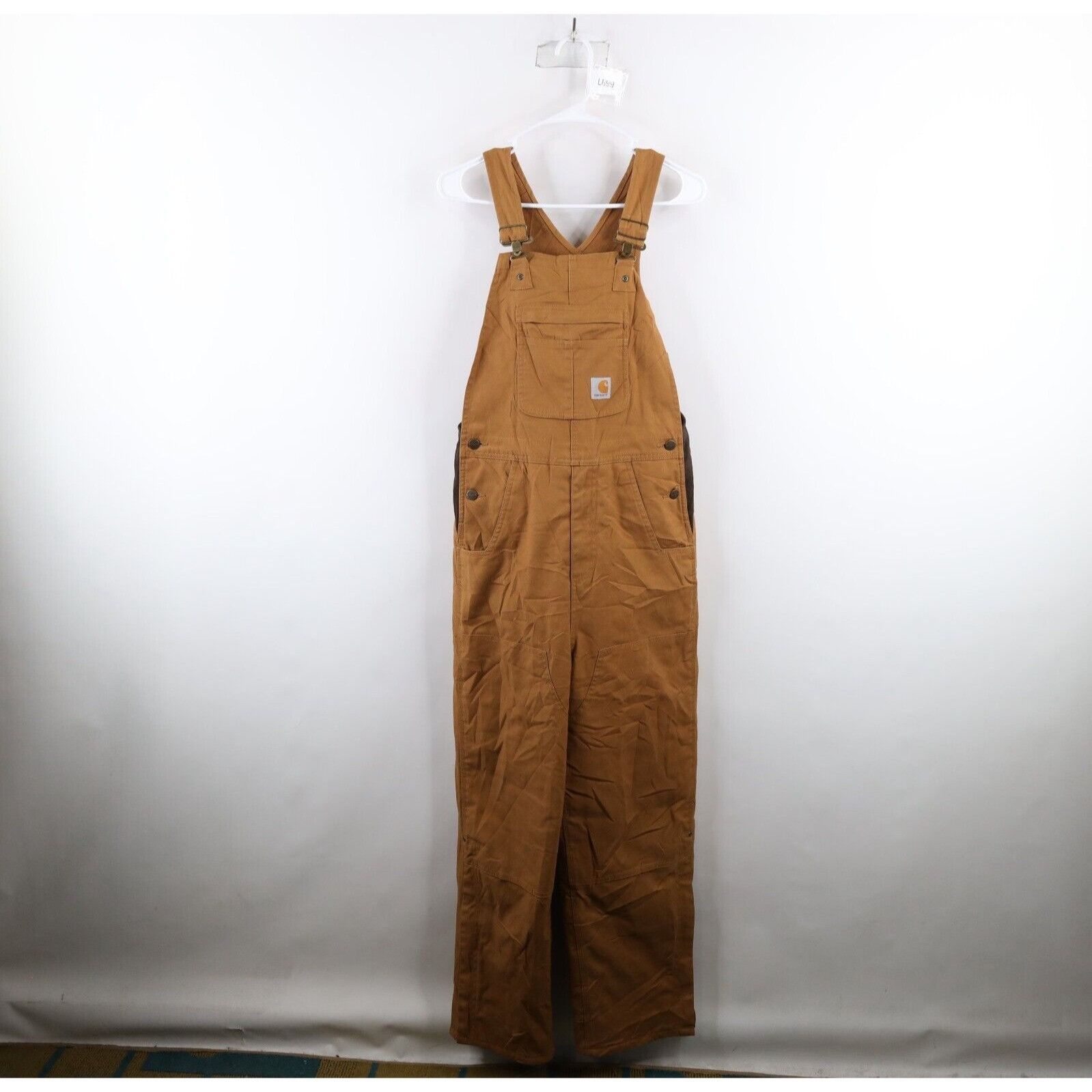 Image of Carhartt Faded Insulated Double Knee Overalls in Brown, Women's (Size 38)