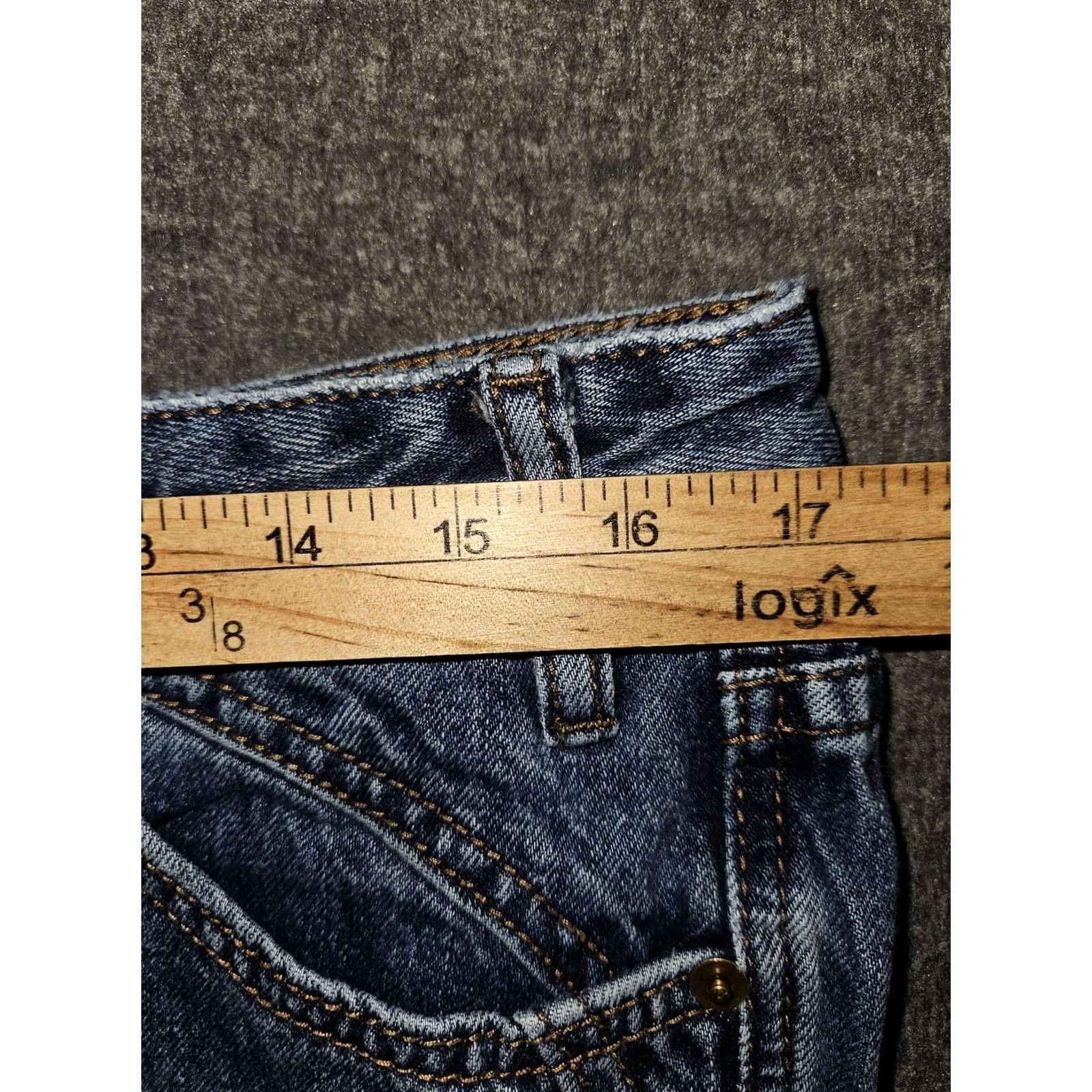 Vintage Rock & Roll Denim Jeans Womens 31x32 Blue Medium Wash High Rise Bootcut Size 24" / US 00 / IT 34 - 3 Thumbnail