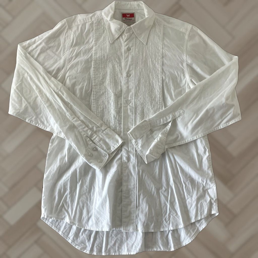 Wrangler Wrangler Shirt Mens L White Solid Long Sleeve Button-Up Size US L / EU 52-54 / 3 - 1 Thumbnail