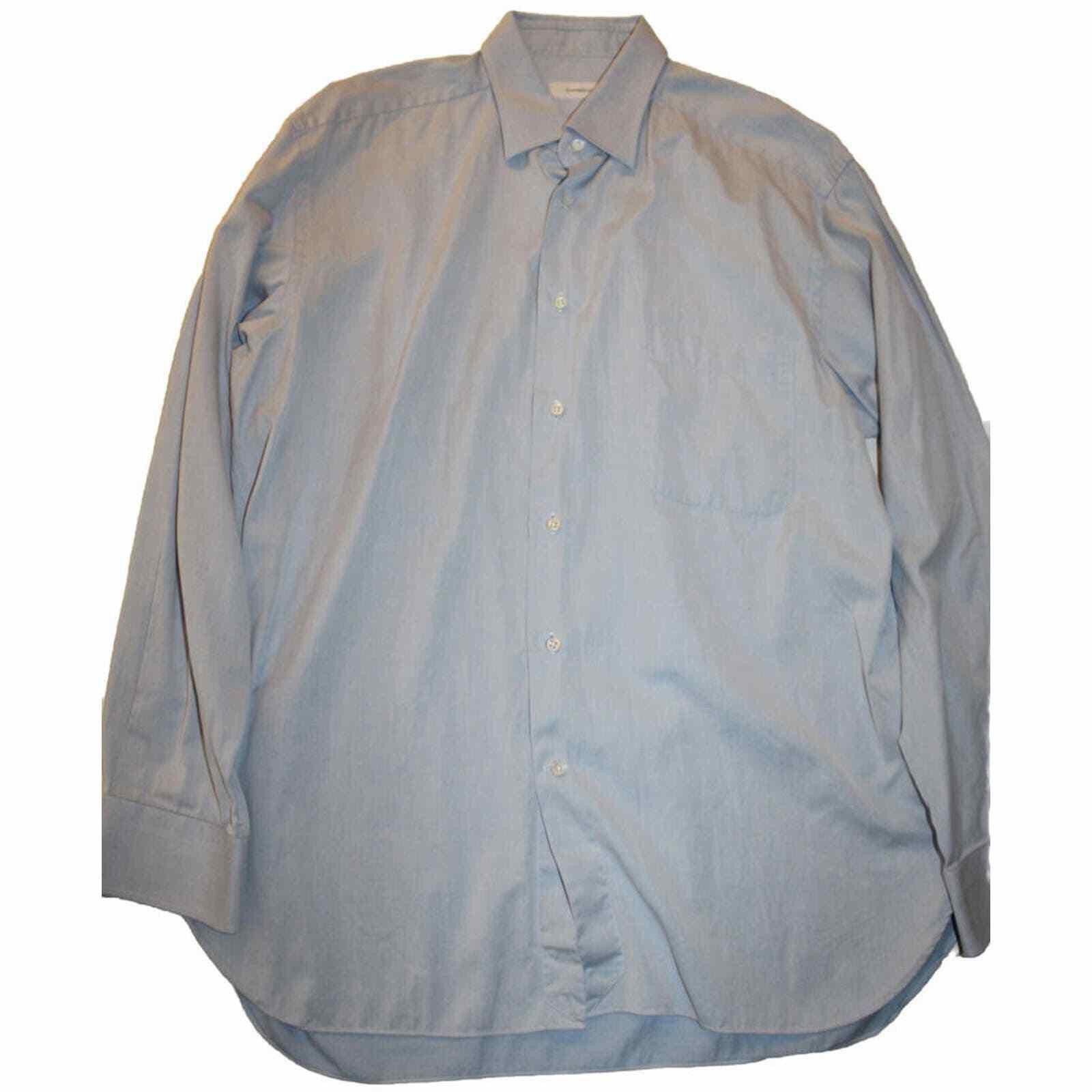 Ermenegildo Zegna Ermenegildo Zegna Blue Solid Button Up Long Sleeve Shirt XL Size US XL / EU 56 / 4 - 1 Thumbnail