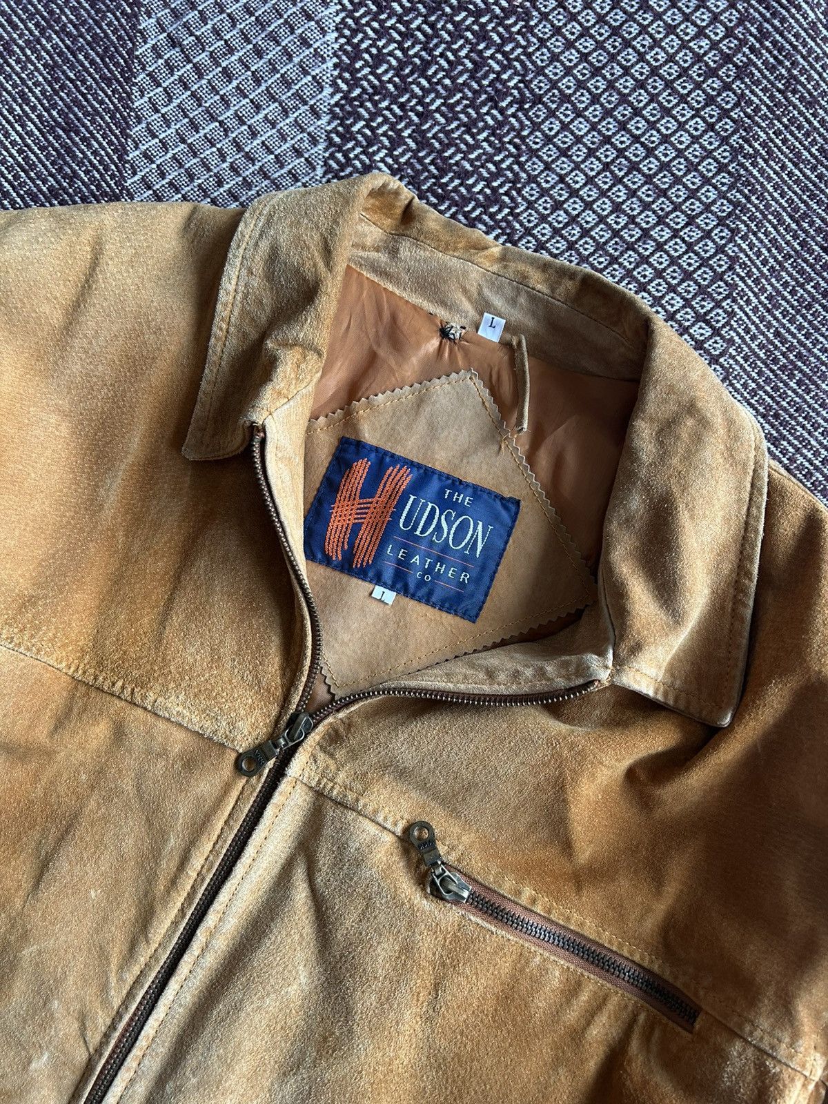 Vintage Vintage Hudson Real Leather Jacket Sun Faded Washed Size L Size US L / EU 52-54 / 3 - 6 Thumbnail