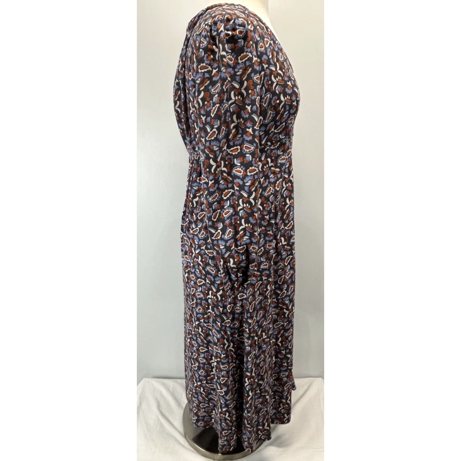 Boden VINTAGE Boden Tanya Floral Paisley Midi Dress 2P Petite Long Sleeve Fit & Flare Pockets Womens Size XS / US 0-2 / IT 36-38 - 3 Thumbnail