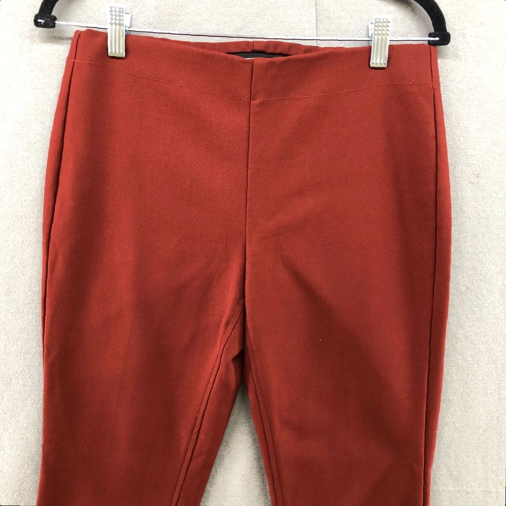 Vintage Ecru Dress Pants Womens Size 2 Skinny Pull On Slim Stretch Brown Flat Front Cotton Blend Dress Pants Women Size 26" / US 2 / IT 38 - 3 Thumbnail