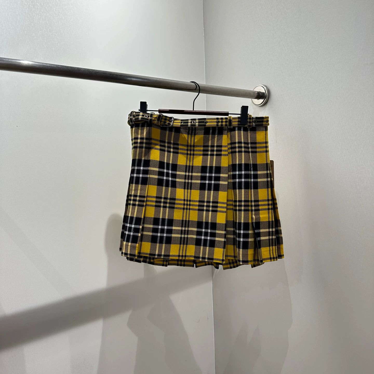 Christian Dior Monsieur Christian Dior mar228 Gingham Tie Wool Skirt 38 Size 27" / US 4 / IT 40 - 1 Thumbnail
