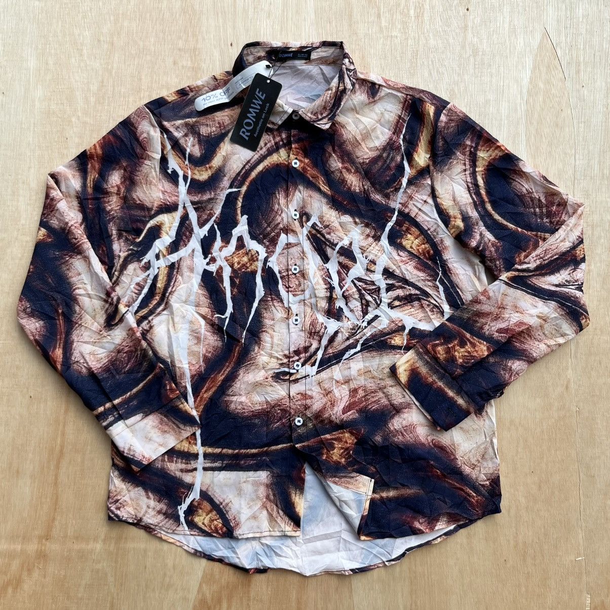 Hysteric Glamour × If Six Was Nine × Japanese Brand ROMWE LIGHTHING STUDED FULL PRINT POLYSTER LONG SLEEVE Size US XL / EU 56 / 4 - 1 Thumbnail