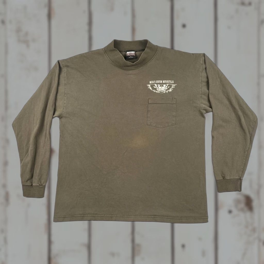 Harley Davidson VINTAGE Harley-Davidson Long Sleeve Pocket Shirt Mens L Green 90s Size US L / EU 52-54 / 3 - 1 Thumbnail