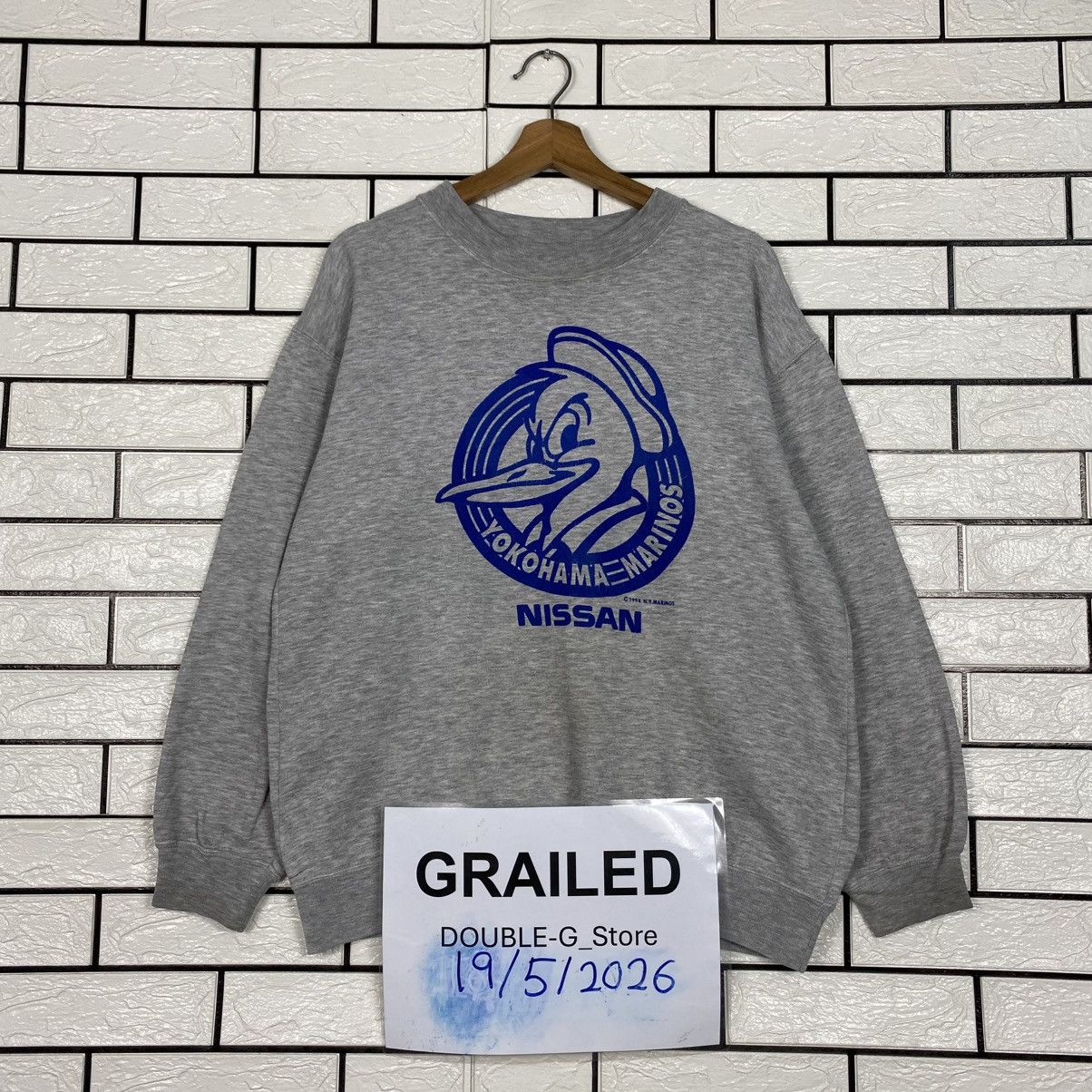 Vintage 📌Vintage 1994 Sweatshirt N.Y.Marinos Nissan JDM Big Logo Size US L / EU 52-54 / 3 - 1 Thumbnail