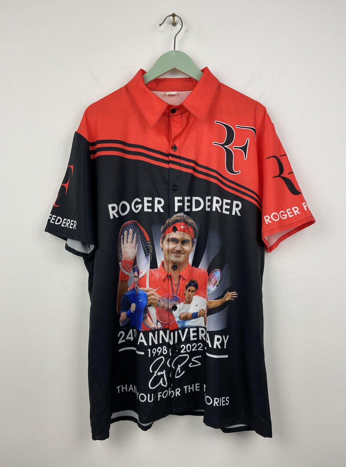 Vintage Roger Federer RF Anniversary Tennis Button Shirt Nadal Size US L / EU 52-54 / 3 - 1 Thumbnail